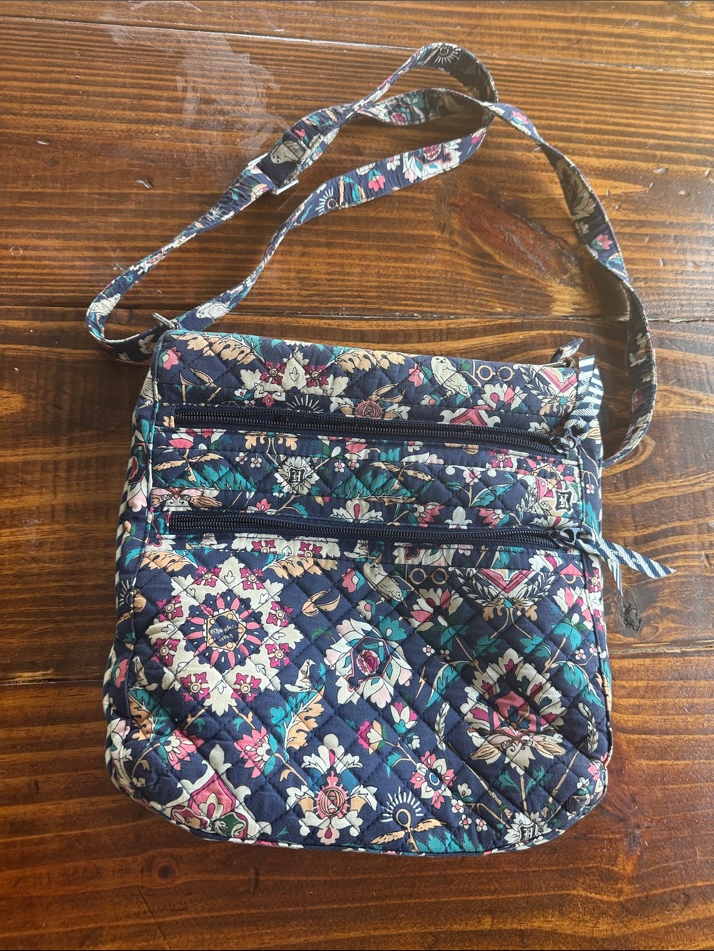 Vera Bradley Navy Quilted Floral Crossbody Bag- Harry Potter